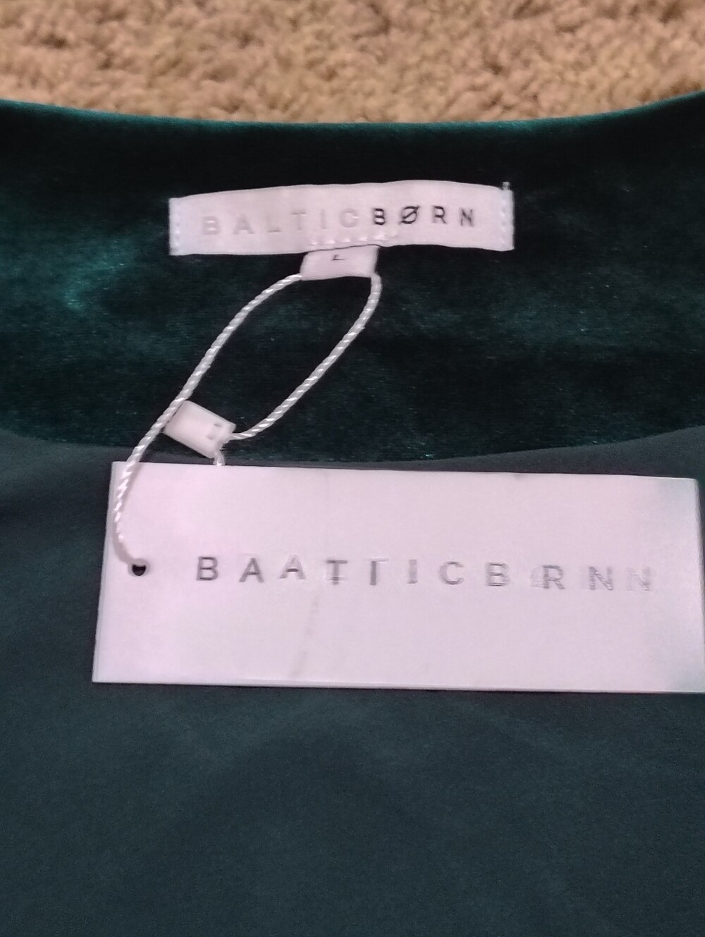 NWT Baltic Born Beckinsale Velvet Wrap Dress Dark Green Large - Picture 9 of 10